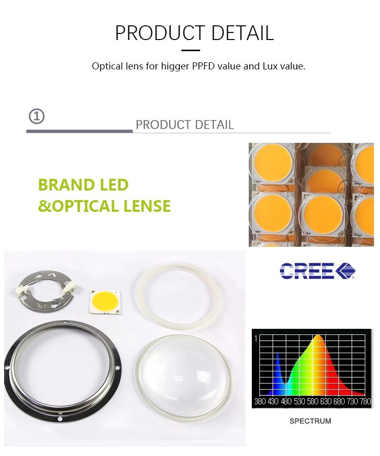 CREE 100W 200W COB led grow lights with CREE CXB 3590 chips and Meanwell driver