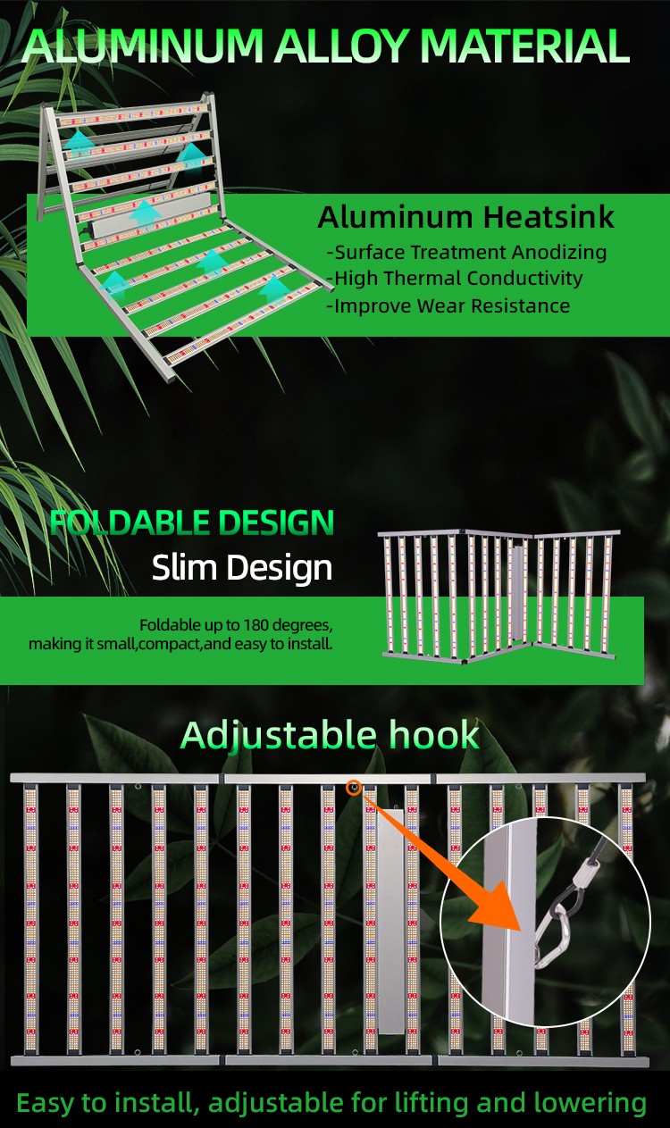 Spider bars Commercial Samsung LM281B 301H EVO Diodes Sunlike Full Spectrum 15 Bar 1500W LED Plant Grow Light