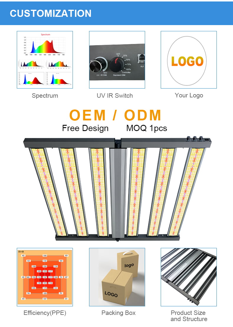 640w 800w 1000w 1200w  Samsung LM301B LM301H EVO Red Blue bar Full Spectrum Led Grow Light