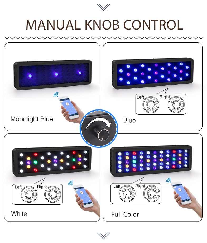 165w Real Power  Wireless Control With 7-colors Multi Spectrum Aquarium Light for Reef Aquariums