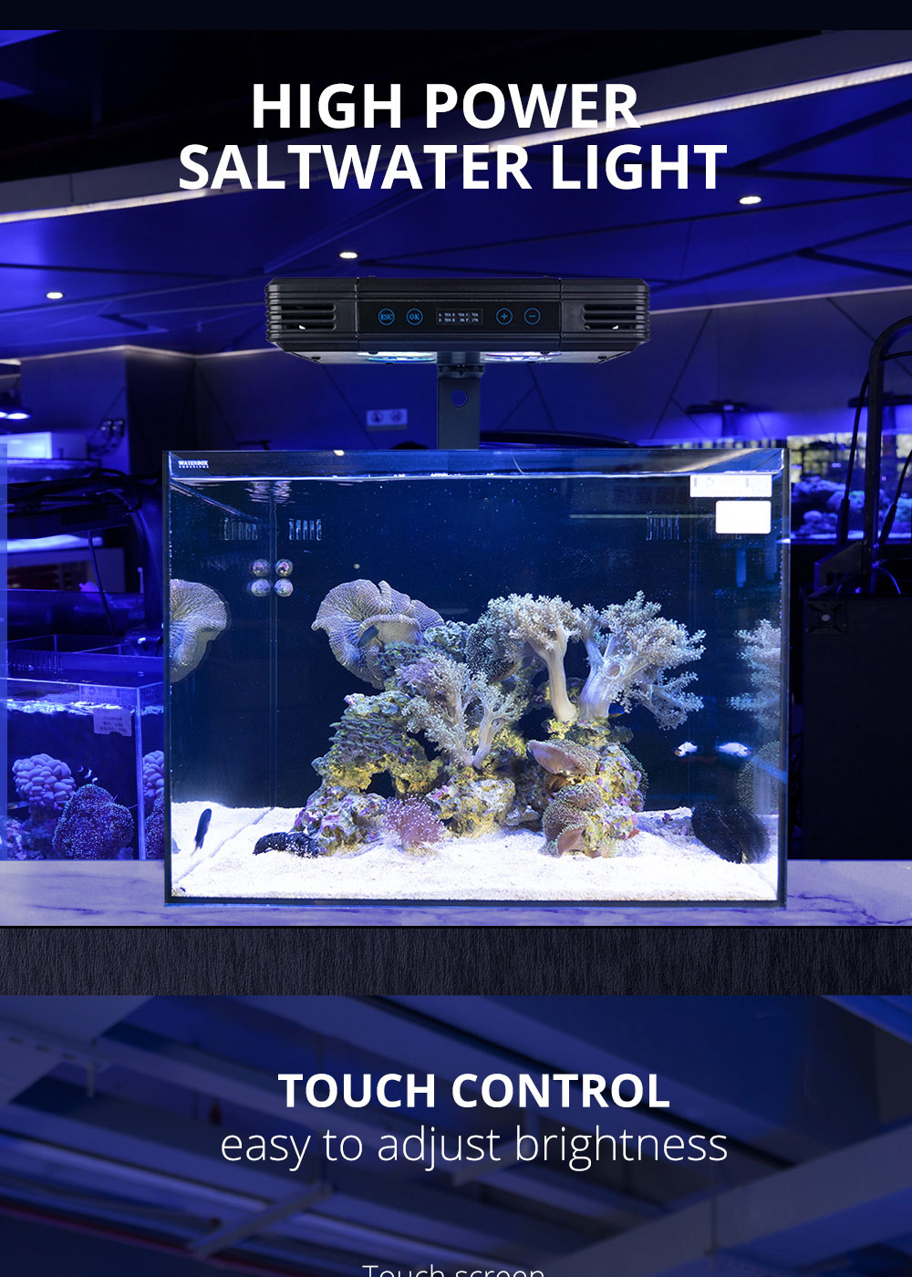 30W 52W 75W A052 RGB Full Spectrum Saltwater Light Fish tank Lamp for Marine Coral Reef Aquariums