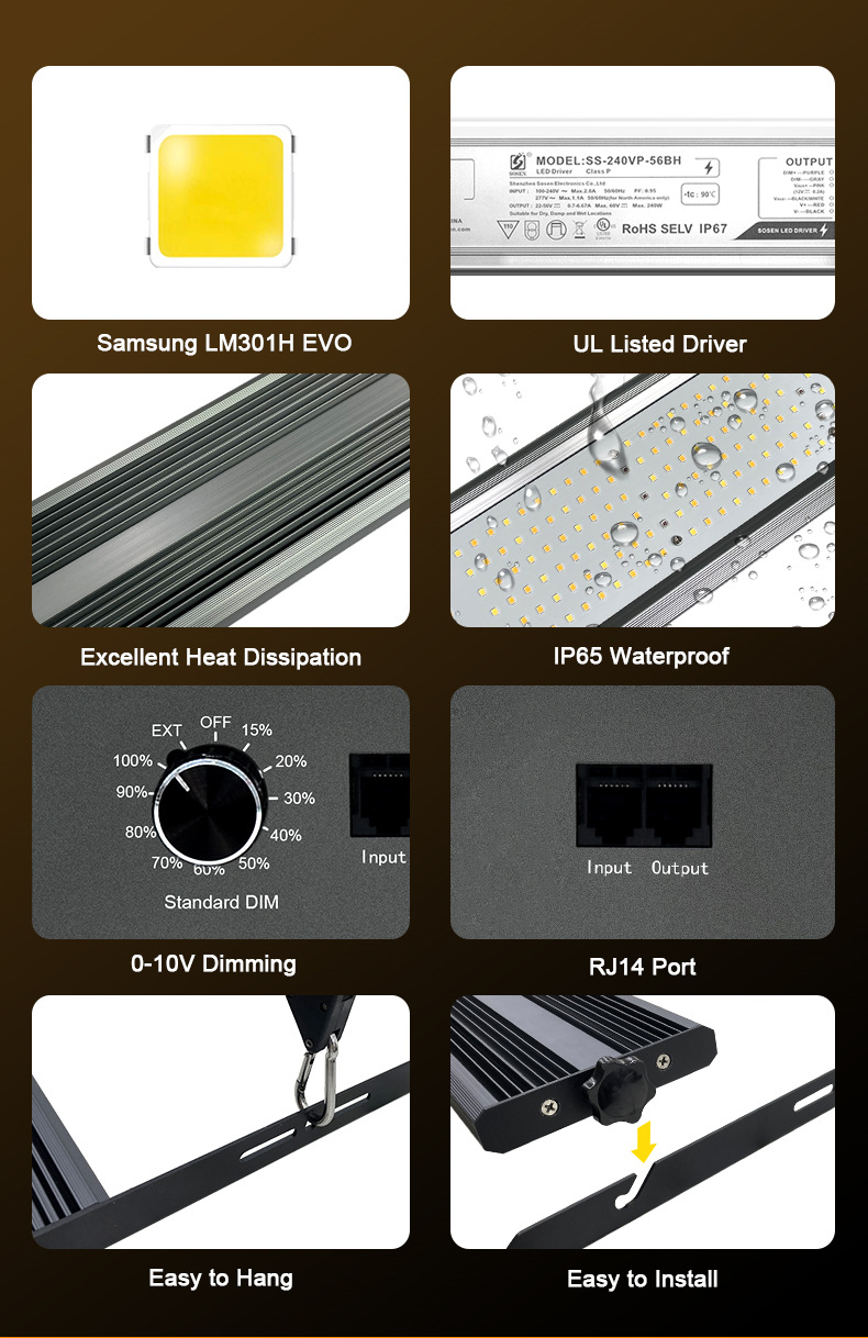 400W 600W Wider Bars Dimmable Spider Grow Light