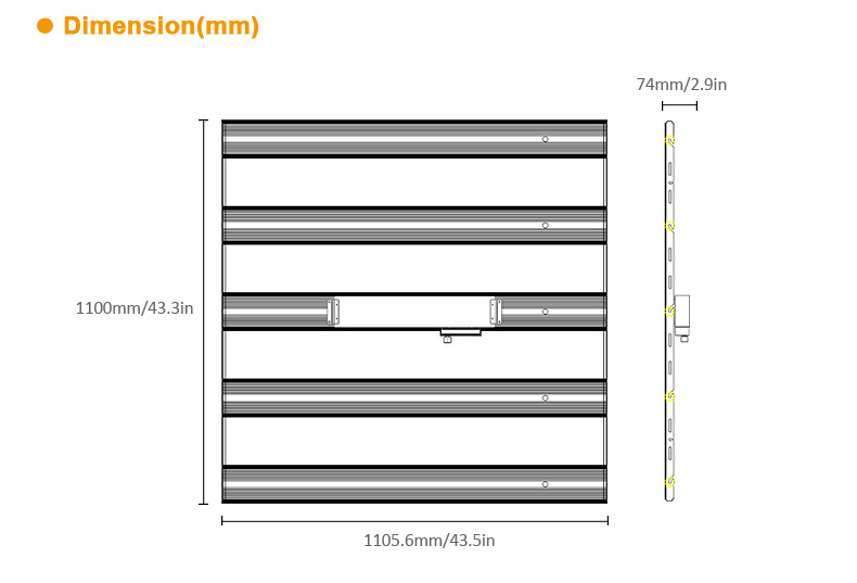 400W 600W Wider Bars Dimmable Spider Grow Light