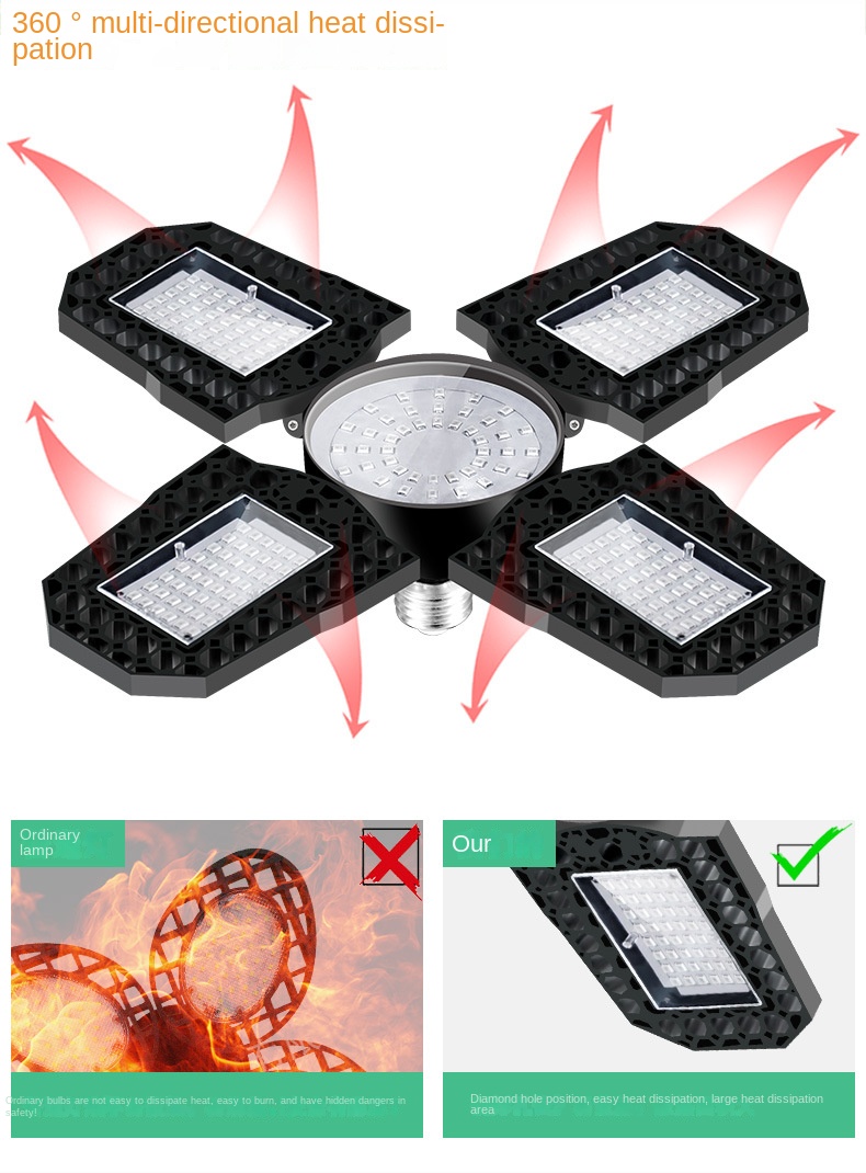 100W 120W 150W Compact Foldable Hydroponic 4-Leaf