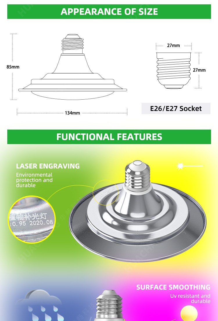 30W 40W 50W E27 Full Spectrum LED grow light
