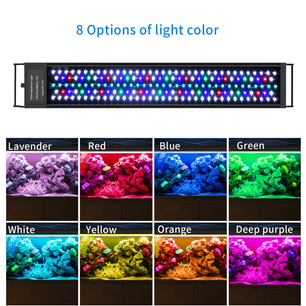 Screen Led Aquarium Light Fish tank Coral Reef Light APpControl 30/45/60/90/120cm