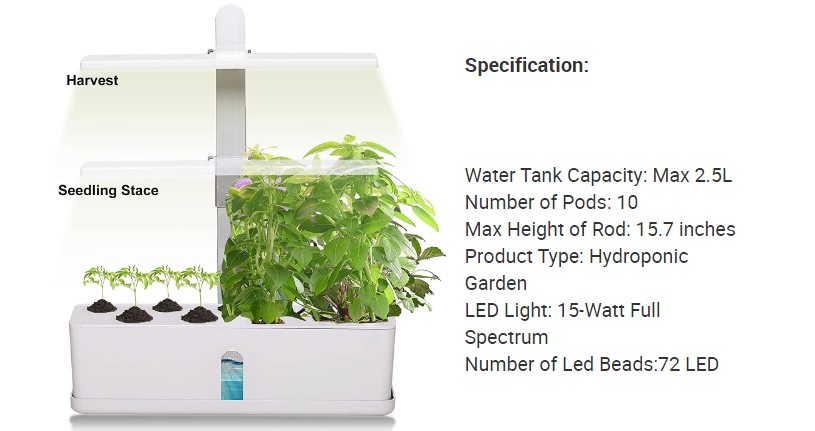 Small Home Hydroponic Garden Greenhouse Smart Veg Planter Kit with PVC Pipes Complete Hydroponics System